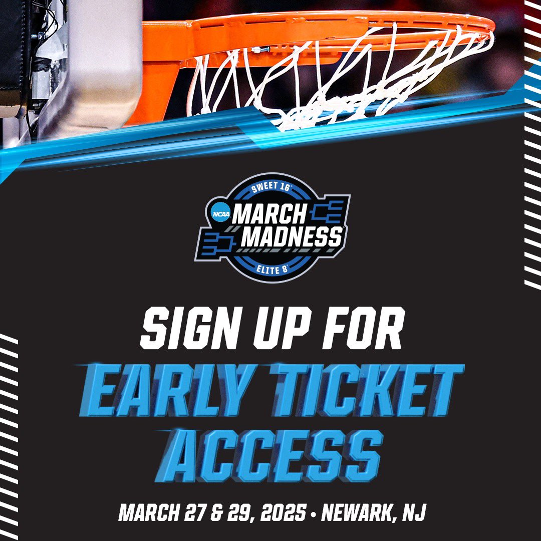 We’ve already got 2025 March Madness on our mind 🏀 Sign up now to get early access to tickets in Newark! 🎟️: bit.ly/43R97IN