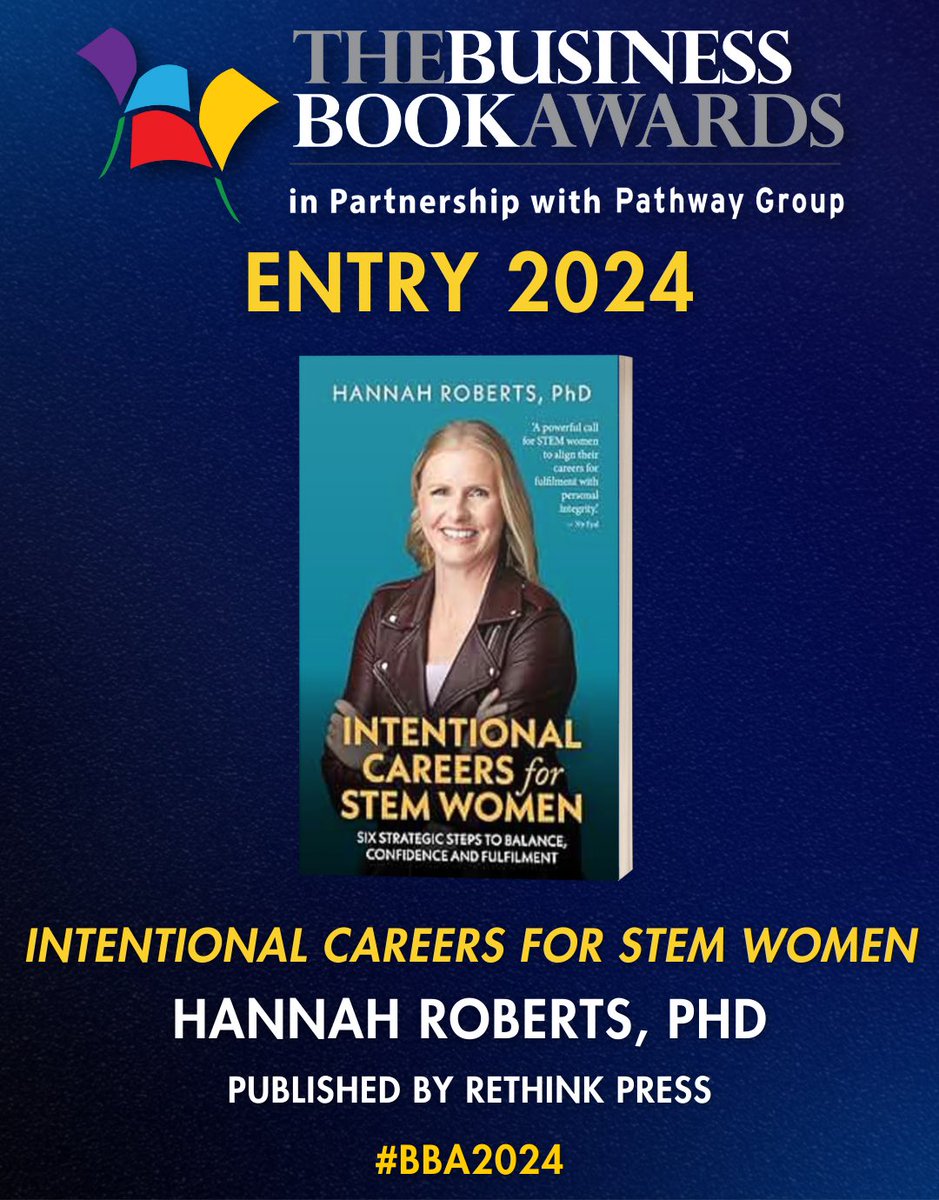 Intentional Careers for STEM Women is up for a #BBA2024 Business Book Award 🥳🥳 If you have read and enjoyed my book published by <a href="/RethinkPress/">Rethink Press</a>, please leave a review on Amazon to help the judges see what impact it is having in the 🌎 

#womeninSTEM