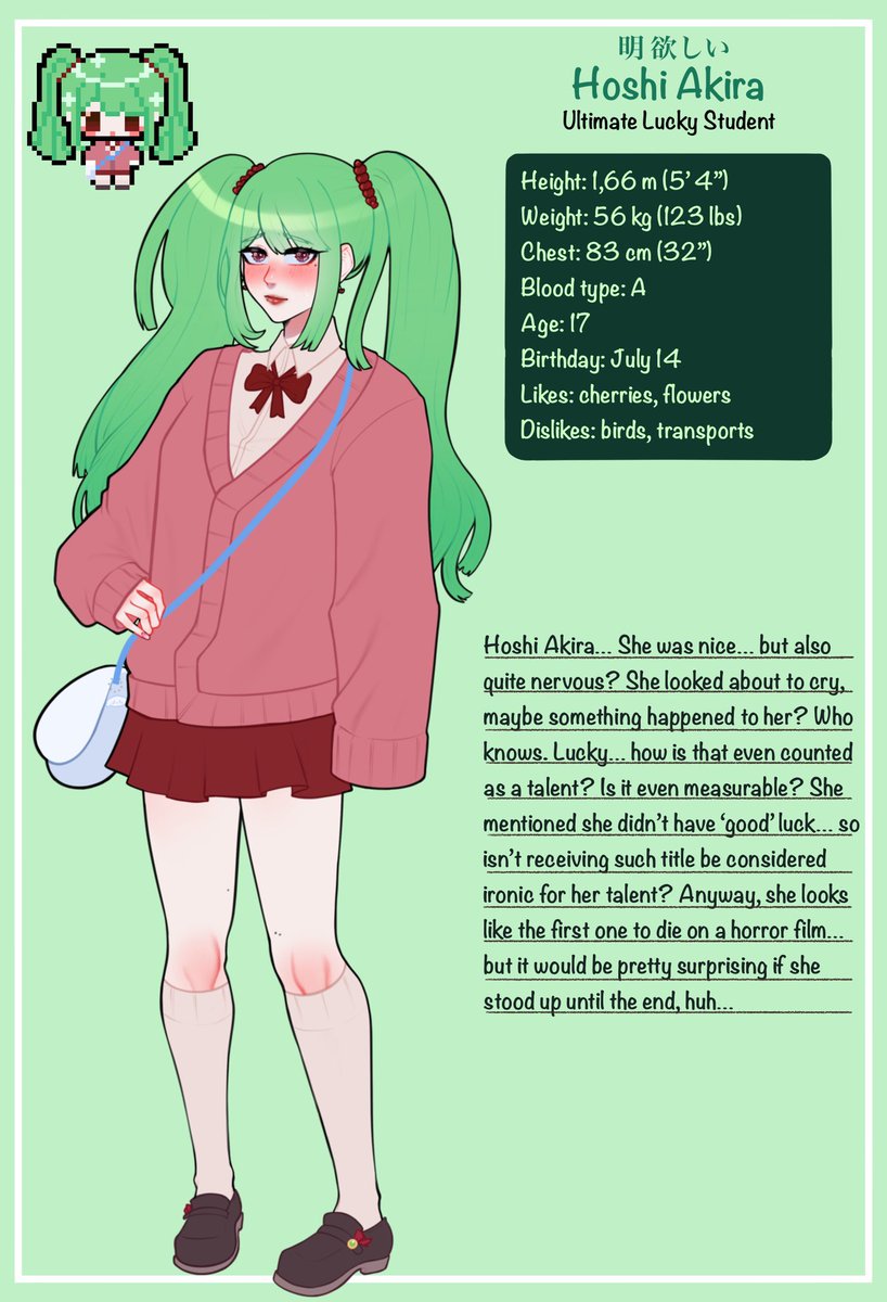 shinsousasageyo's tweet photo. So uhm, not sure if they’ll flop but here’s my danganronpa ocs and some comments about them from Takumi’s perspective 
Hope you like them! They’re so dear to me 🥺
#danganronpa https://t.co/nFcbyRDsz9