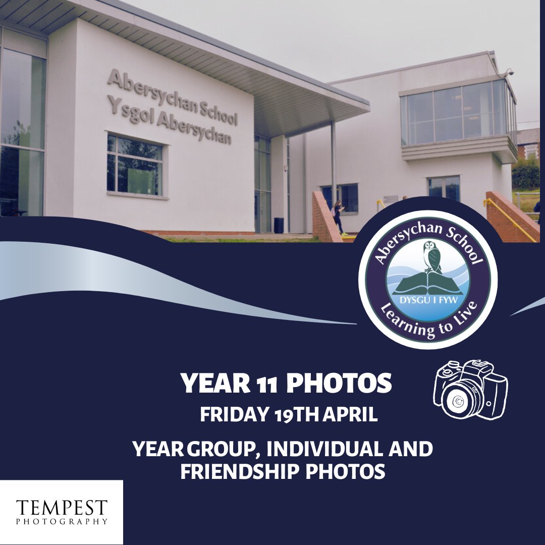 📸Year 11 Photos📸 @HTempestPhoto will be coming to Abersychan to take the Year 11 Group photo 🤩correct uniform please! Friendship photos and individual photos will also be available during lunchtime. Friendship photos are £8 per child and payable on the day. #Year11