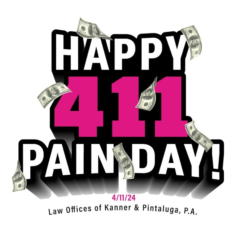 It's 411Pain Day! 1800-411PAIN and V101.5 are giving you the chance to win a $411 gift card! Follow us on IG @v1015. At 4:11pm, you'll see the 'Your Chance To Win'- 411 Pain Day post. Car Accident? After 911, Call 411. 1 800-411PAIN. Winner will be announced on air 4/11. @411PAIN