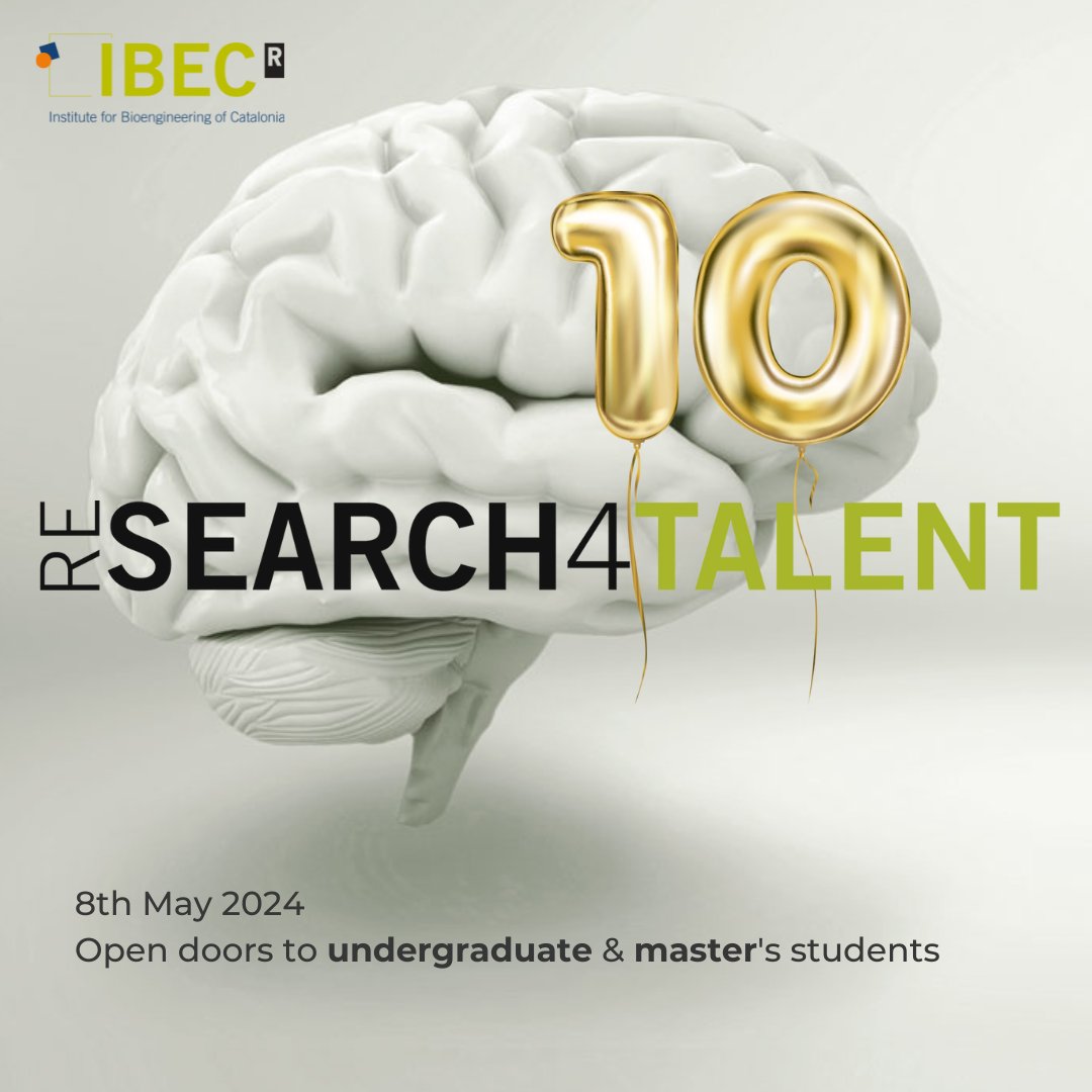 🚀 Register now for IBEC's #reSEARCH4TALENT event! 🧑‍🔬🎯 Engage with our researchers, inquire about lab work, career paths, and more. 🤝 In 2023, we signed 130+ internship agreements with global universities. Don't miss out! 🗓️ 8 May 📌 @PCB_UB  🔗events.ibecbarcelona.eu/research4talen…