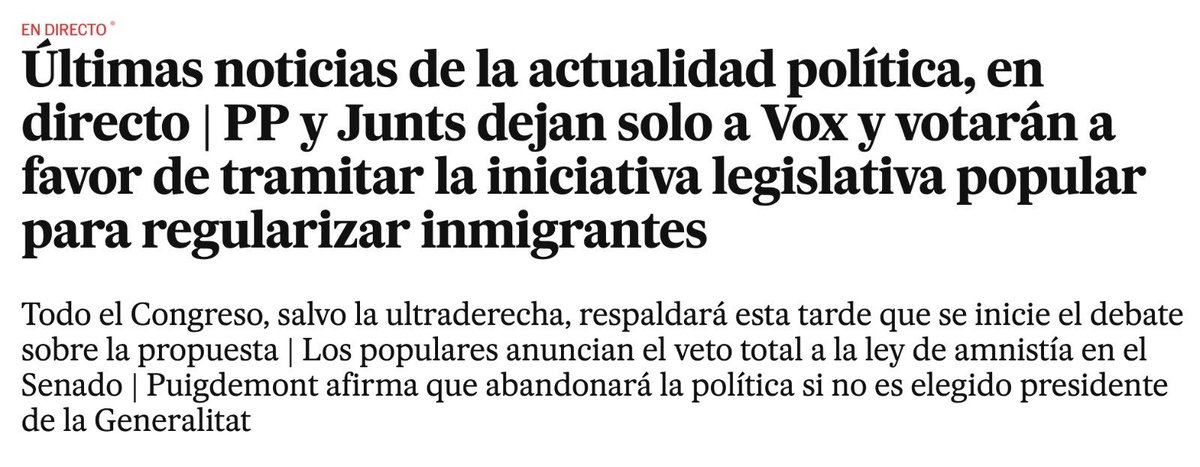 Si no hay sorpresas, habrá partido con la #ILPRegularizacion. Creo que tenemos oportunidades serias de que salga adelante. Mejor aún, nos va a permitir abrir un debate adulto sobre la idoneidad de este modelo migratorio. Difícil pedir más. Qué alegría más grande...