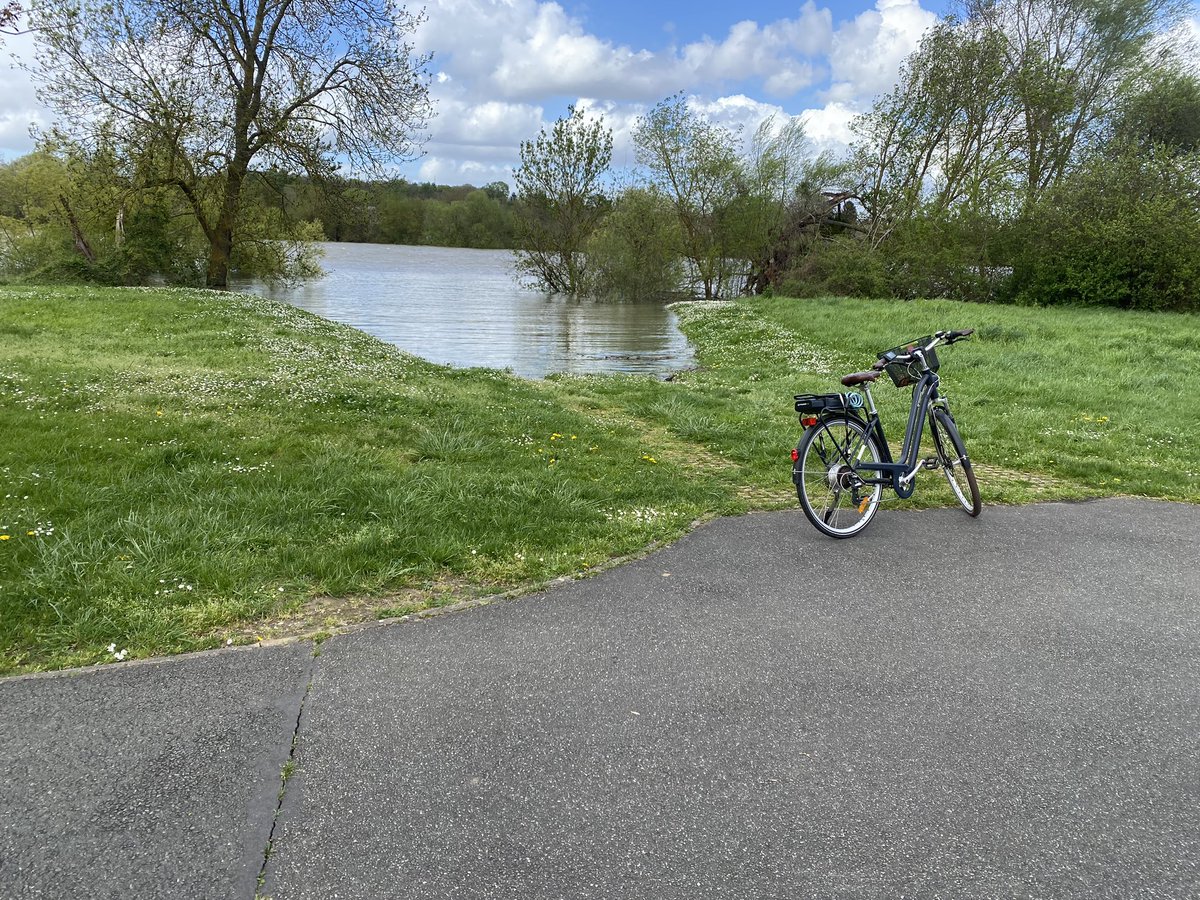 La #Seine à #Caudebec à son pic de cet après-midi : c’est monté assez haut mais ça va, la voie sur berges est préservée pour le moment #crue #cruedelaSeine #SeineMaritime #Normandie