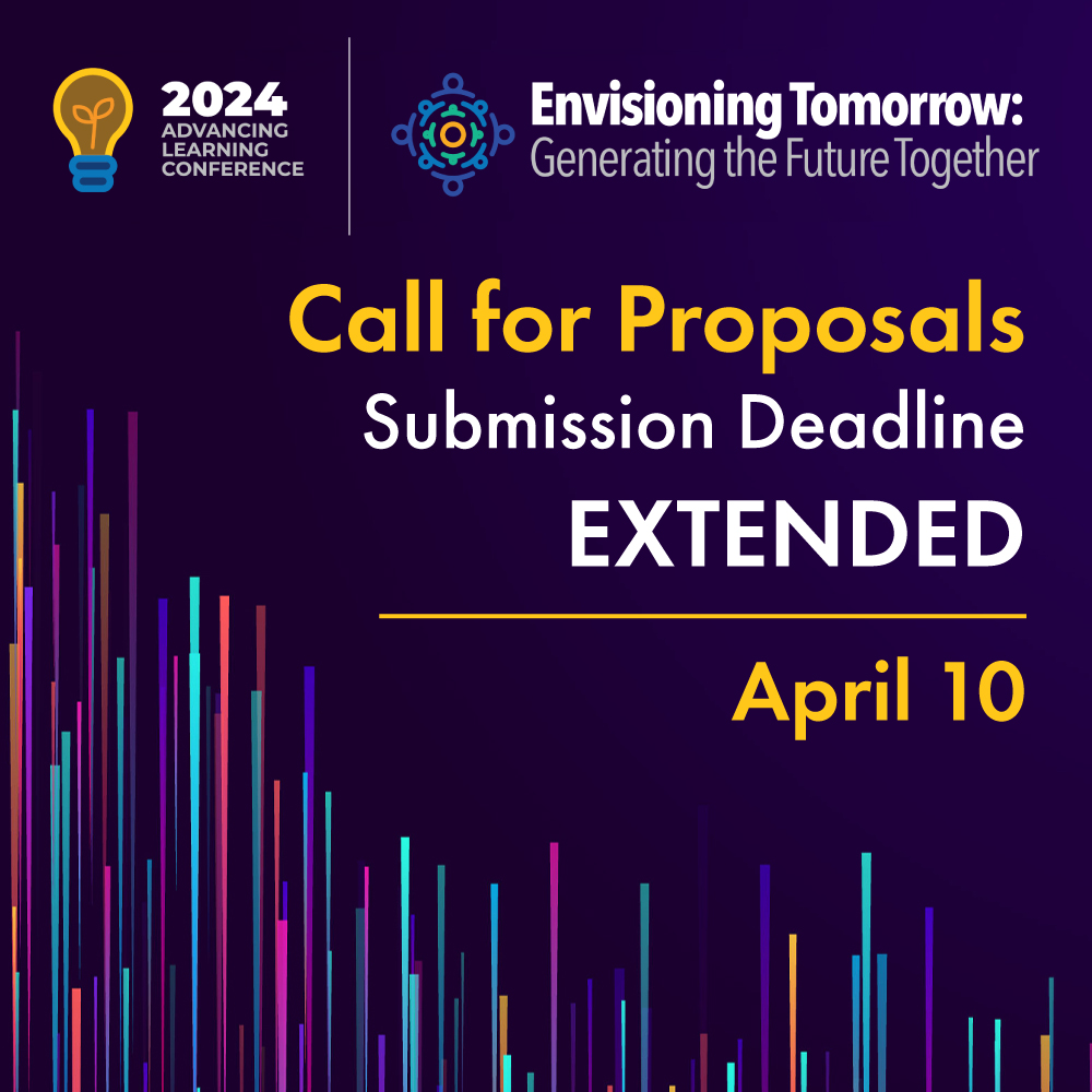advlearn's tweet image. Call for Proposals has been EXTENDED to April 10th! Submit your ideas for a technology-supported practice, digital learning, and/or experiential learning for either a nano session, interactive presentation, or experiential learning workshop. forms.office.com/pages/response…