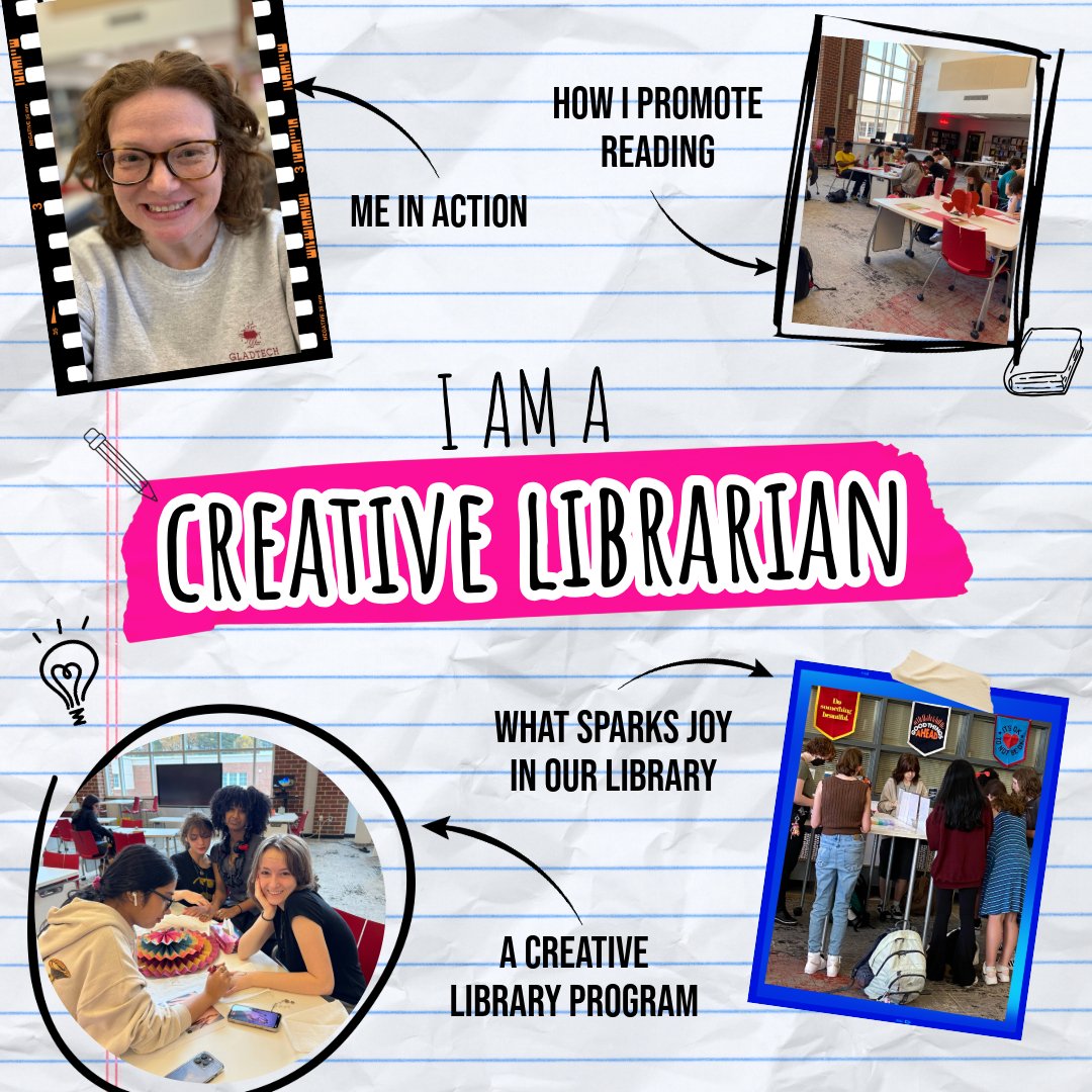 I am a #creativelibrarian. Thank you @MrsBongiornoEdu for making this template that highlights to hard work so many librarians do. Stop by your local library today and thank a librarian. Get the template here: adobe.ly/3TYqwMx #AdobeEduCreative @glma #AdobeExpress