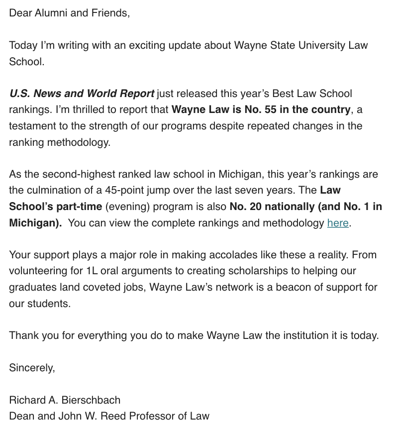 💕Love seeing this. So happy and honored to be joining @_WayneLaw this fall.

#PureMichigan #theresnoplacelikehome