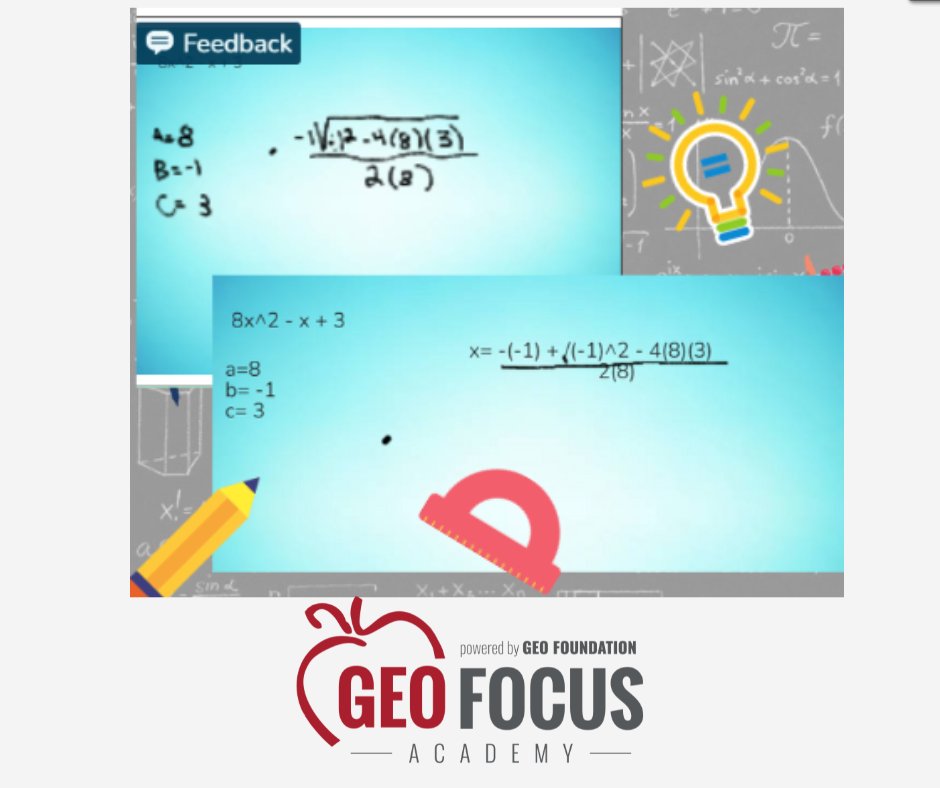 geofocusacademy's tweet image. Algebra students starting to solve quadratics and utilizing feedback from others
#onlineschooling #onlinemath