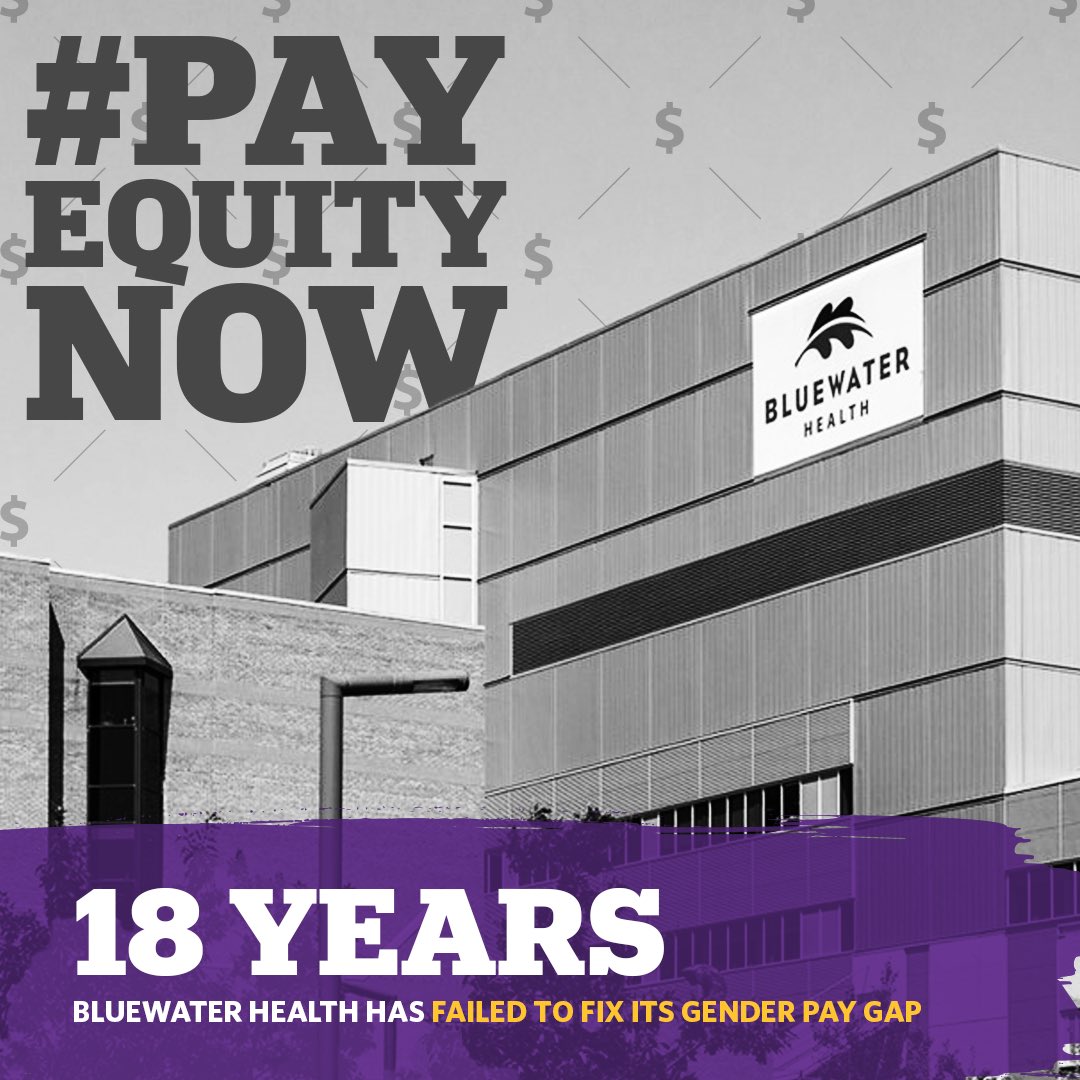 In June 2023, the Pay Equity Tribunal determined that Bluewater Health didn't negotiate fairly. They cancelled the agreed terms and put their own plan for achieving pay equity in place without consulting SEIU Healthcare or staff at their hospitals. #PayEquityNow