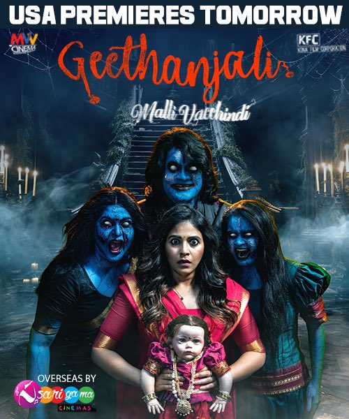 Enter the world of #GeethanjaliMalliVachindhi a tale that captivate, scare, and delight, all in one breath 😮‍💨💥 #GMV Grand USA Premieres Tomorrow Overseas by @sarigamacinemas #Anjali50 @yoursanjali @konavenkat99 @MP_MvvOfficial