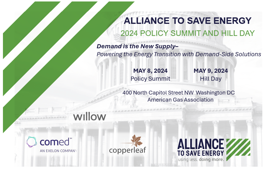 Achieving Net Zero Emissions in Buildings through Energy Efficiency! Join the ASE Policy Summit & Hill Day (May 8-9) and hear about Scaling up EE Investments Behind the Meter. Register: bit.ly/3VBNUjX #EnergyEfficiency #PolicySummit #HillDay #DemandisthenewSupply