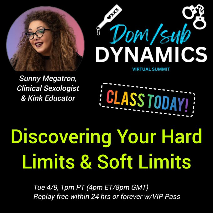 Today is my free class! Determining Your Soft &amp; Hard Limits at the D/s Summit!  Also today ✴️Intro to<a href="/tag/electroplay"class="tags"><span>#electroplay</span></a>