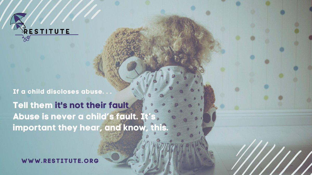 If a child discloses abuse, knowing how to respond is essential. nspcc.org.uk/keeping-childr…
.
.
.
#Advice #Discolsure #ChildAbuse #KeepChildrenSafe <a href="/RestituteUk/">Restitute</a> <a href="/NSPCC/">NSPCC</a>