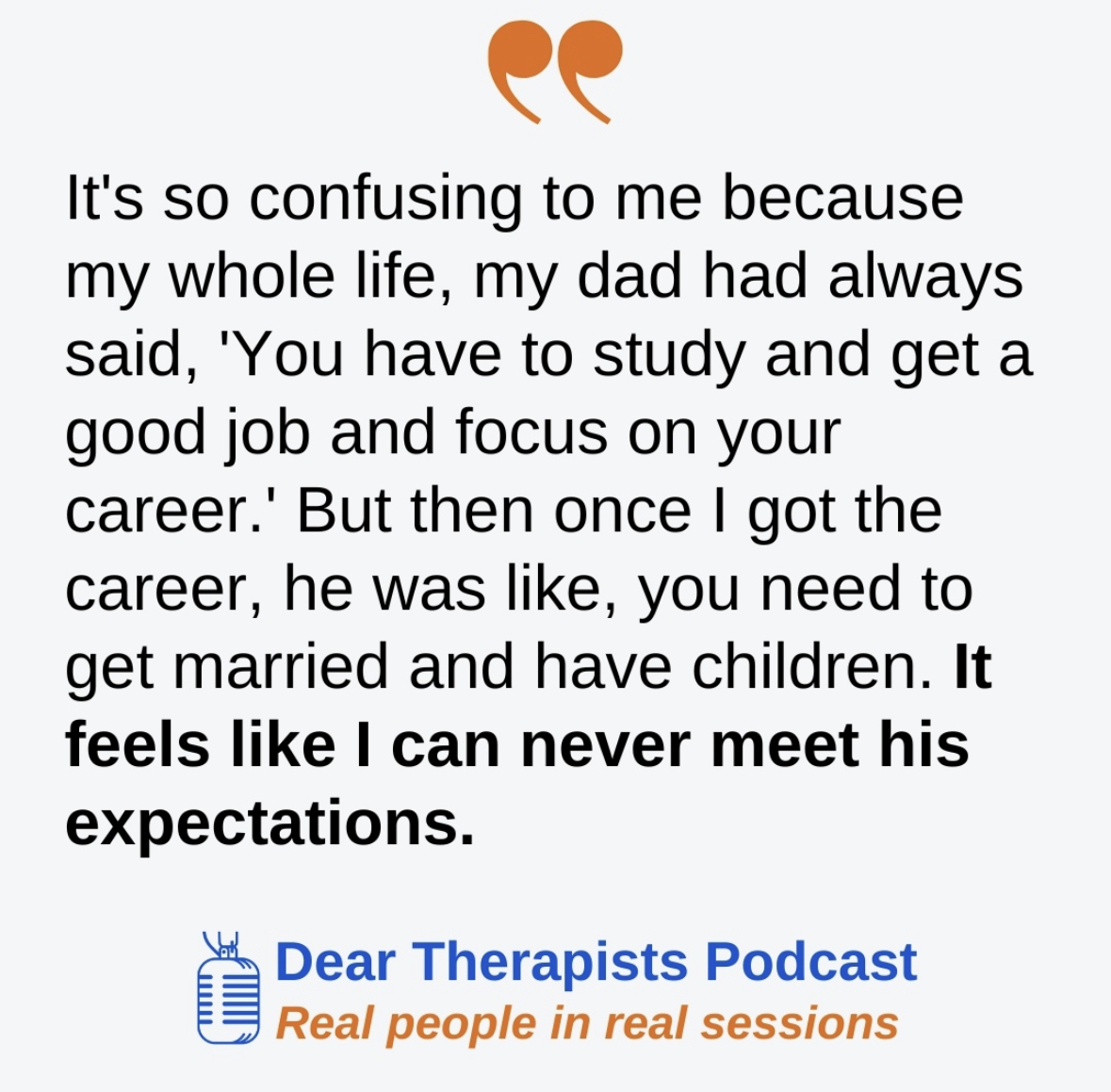 What if you do everything in your power to fulfill your parents’ expectations of you, but still come up short? That’s what Alexis is facing on this episode of #DearTherapists podcast. Need to stand up to family members? Listen and learn 🔥➡️bit.ly/3VM0Js8