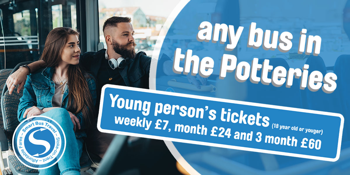 Make your money go further with our budget-friendly bus fares! If you're under 19, it’s just £7 for a weekly pass, £24 for a monthly pass and £60 for a three-month pass. It’s cheaper than you think to travel around the city. For more information visit stoke.gov.uk/publictransport