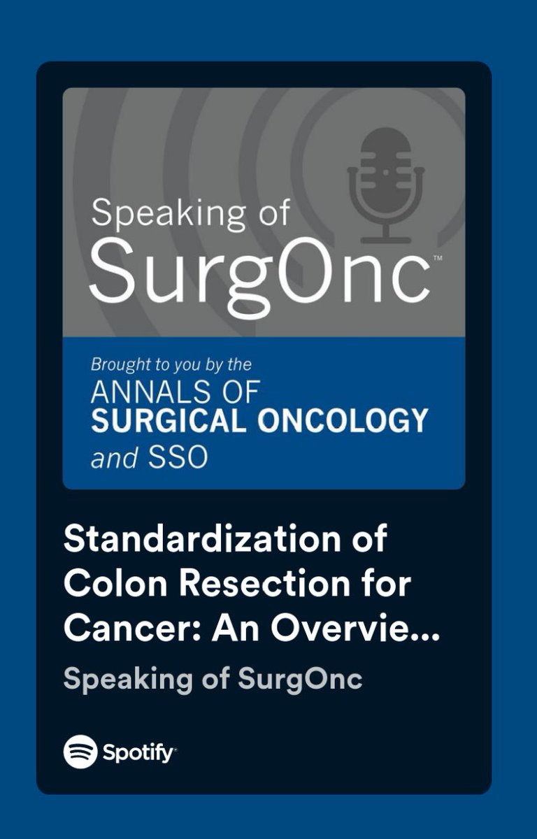 🎧Dr. <a href="/AMVillanoMD/">Anthony Villano, MD</a> discusses his work on the standardization of colon resection for cancer on today’s episode of Speaking of SurgOnc! <a href="/SocSurgOnc/">Society of Surgical Oncology</a> <a href="/AnnSurgOncol/">Annals of Surgical Oncology</a> <a href="/FoxChaseCancer/">Fox Chase Cancer Center</a> open.spotify.com/episode/3vThU8…? 🎧