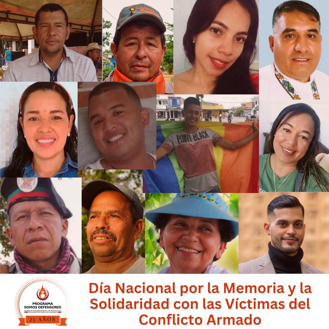 #9DeAbril En el Día Nacional por la Memoria y la Solidaridad con las Víctimas, recordamos a quienes en Colombia han sufrido las consecuencias del conflicto. Resaltamos a las personas defensoras de DDHH que han sido amedrentadas y asesinadas por trabajar por sus comunidades🕯️