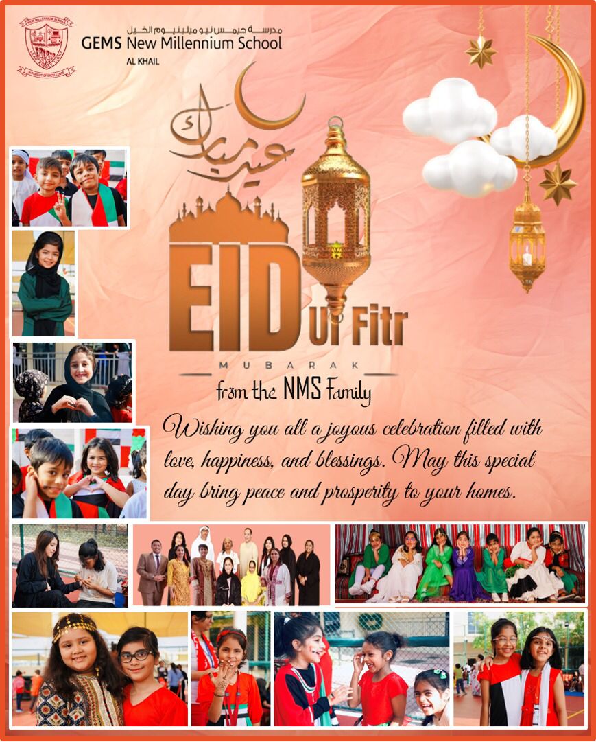 Eid-ul-Fitr is a time to appreciate the blessings in our lives and spread happiness to others.
Wishing you all a joyful Eid with your loved ones. 
Eid Mubarak to NMS family!

#eidmubarak #10yearsofNMS #monthofblessings #GEMSFamilyFirst