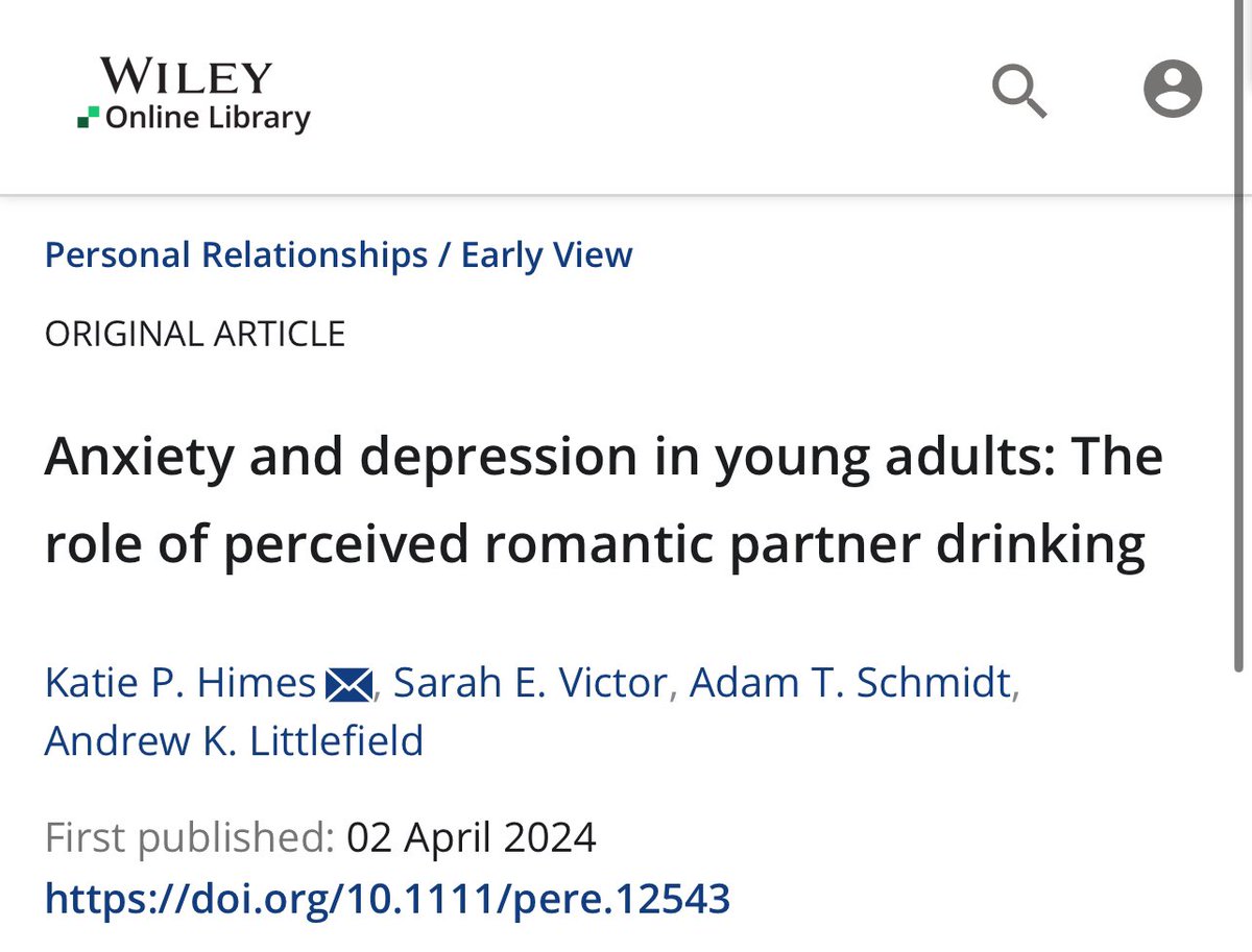 “Men's anxiety and relationship satisfaction were significantly impacted by their drinking quantity and problem partnerships, respectively; this effect was not observed for women.”