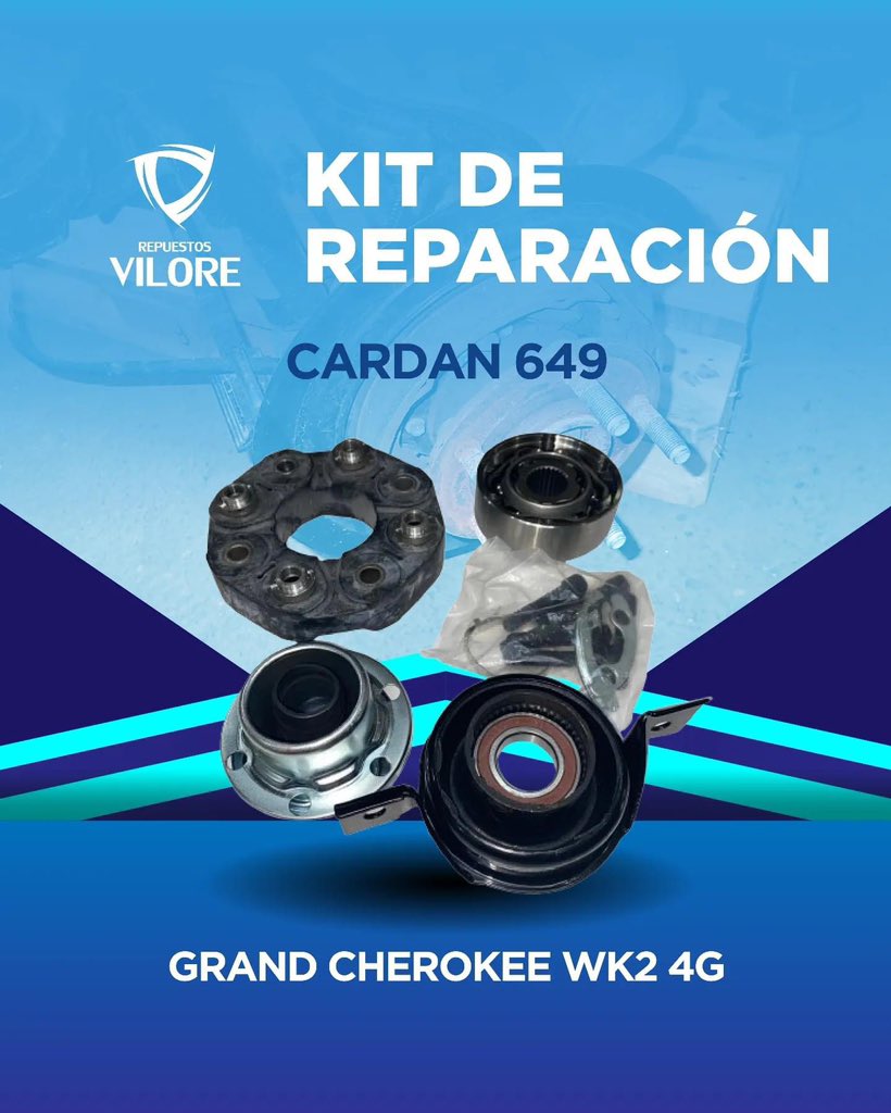 KIT DE REPARACIÓN CARDAN 649 para Grand Cherokee WK2 4G 🚘

Garantizamos repuestos 100% originales.

Realizamos delivery en toda Valencia🛵 y si te encuentras en otro estado, hacemos envíos a nivel nacional. 🇻🇪

¡𝐂𝐎𝐍𝐓Á𝐂𝐓𝐀𝐍𝐎𝐒!
📩 Por DM.
☎️0241-8317453.
📲0414-4802260
