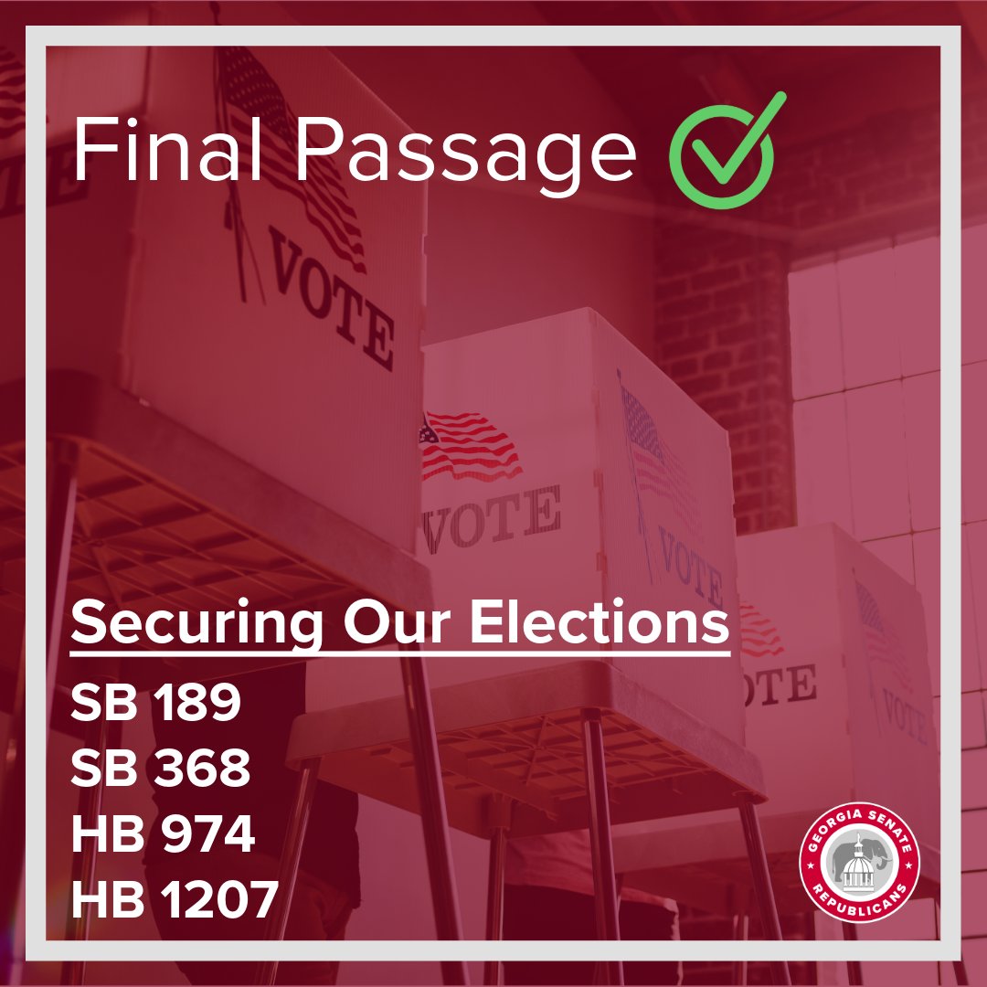 The Senate reaffirmed its commitment to ensuring safe, secure, and easily accessible elections in Georgia. From adding a visible watermark to paper ballots and removing QR codes, to requiring election workers to be American citizens, we are continuing to guarantee it remains easy