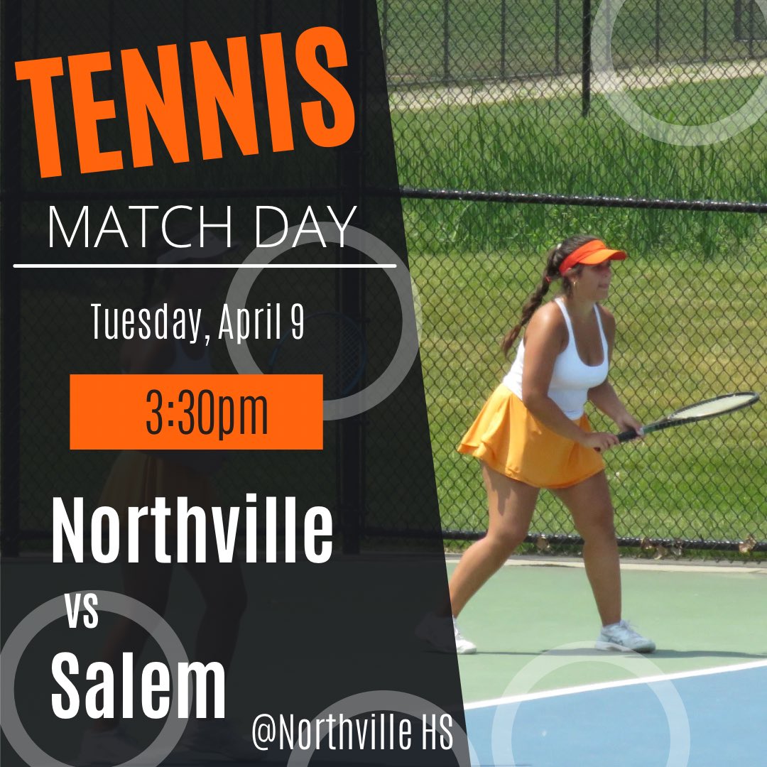 It’s Match Day! Come cheer us on at our season opener against Salem! Let’s go Stangs!!! #goorange #goblack 💪🏼🎾🧡🖤