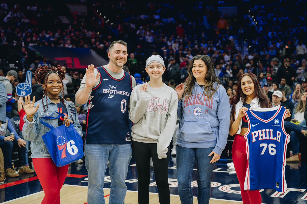 Madison Bodor was celebrated as our Caring Kid of the Game, presented by @ChickfilA. After a MRI searching for the cause of her headaches, she underwent a 5-hour surgery to remove a brain tumor, confirmed to be medulloblastoma. Now, Madi is on her road to recovery at CHOP. 💙❤️