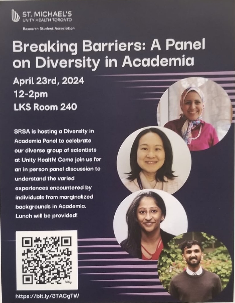 Excited to share this event below, showcasing the insightful perspectives of our Department of Pediatrics’ own Drs. Thivia Jegathesan, PhD and Elizabeth Young, MD. #equity #diversity #academia @UnityHealthTO