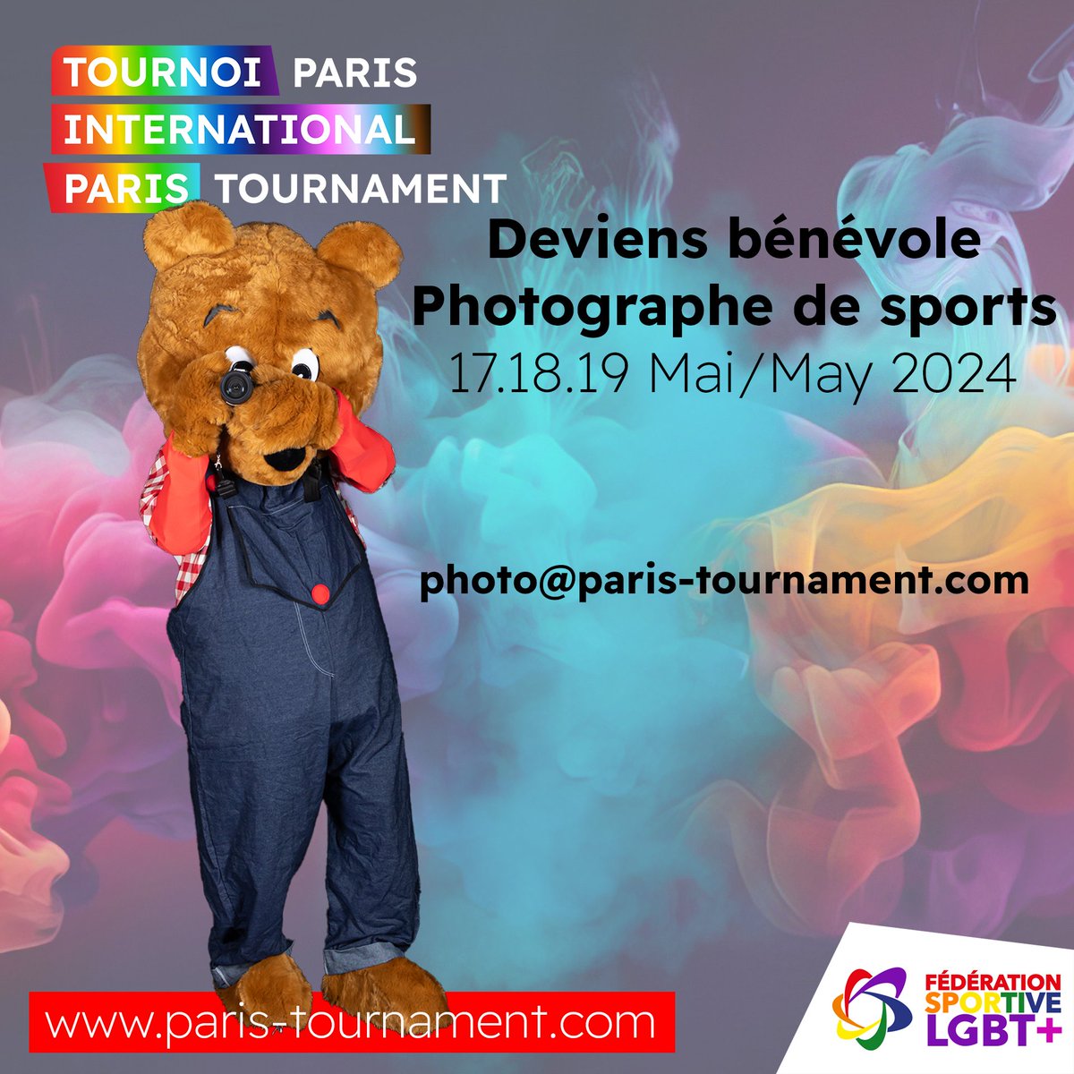 et si toi aussi tu rejoignais l'équipes des photographes sportifs ?

Une équipe inclusive au service du sport LGBT+ pour une meilleure inclusion dans et par le sport.
Contactez  @jimmy_france70 ou photo@paris-tournament.com

@FS_LGBT <a href="/PGMtourisme/">ParisLGBT 🏳️‍🌈🌈</a> <a href="/Sports_gouv/">Ministère des Sports 🇫🇷</a> <a href="/egalite_gouv/">Ministère chargé de l'Égalité</a>