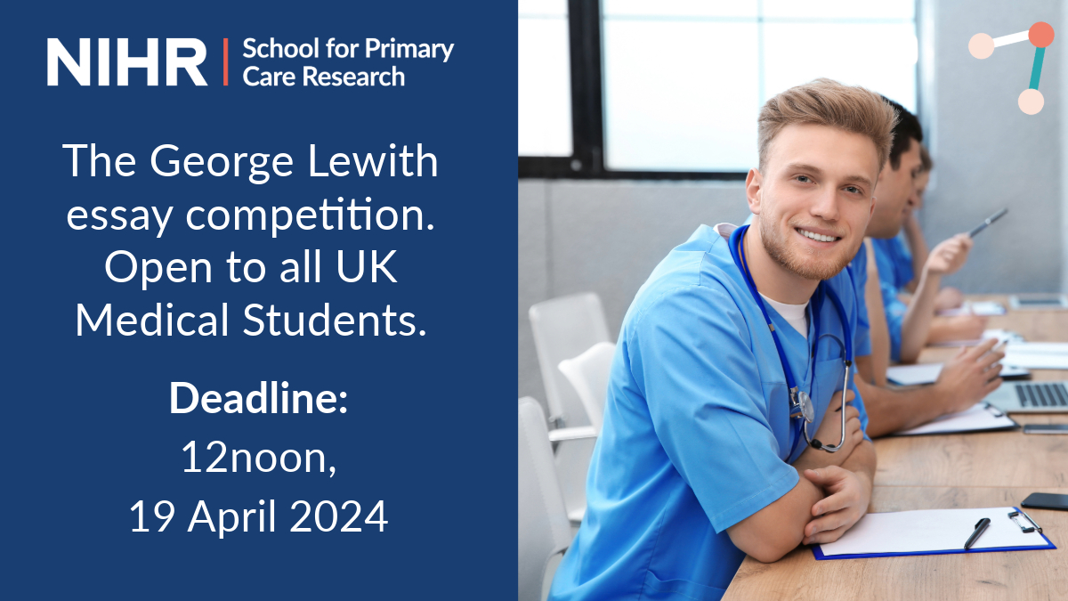 Only 10 days left till the deadline of the 2024 George Lewith prize for UK #undergraduate #medicalstudents Find out how to apply & win a place at the @sapcacuk ASM: spcr.nihr.ac.uk/career-develop… 🗓️Closing date - 12noon, 19 Apr 2024 #generalpractice #PrimaryCare