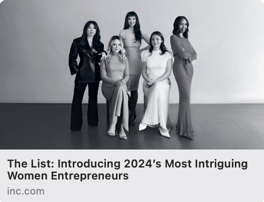 Honored to be joining my co-founders Natalie Portman, @karanortman, and our founding investor @BillieJeanKing on this year's @Inc Female-Founders 250 List. inc.com/female-founder… via @Inc It takes a village and so grateful for mine!