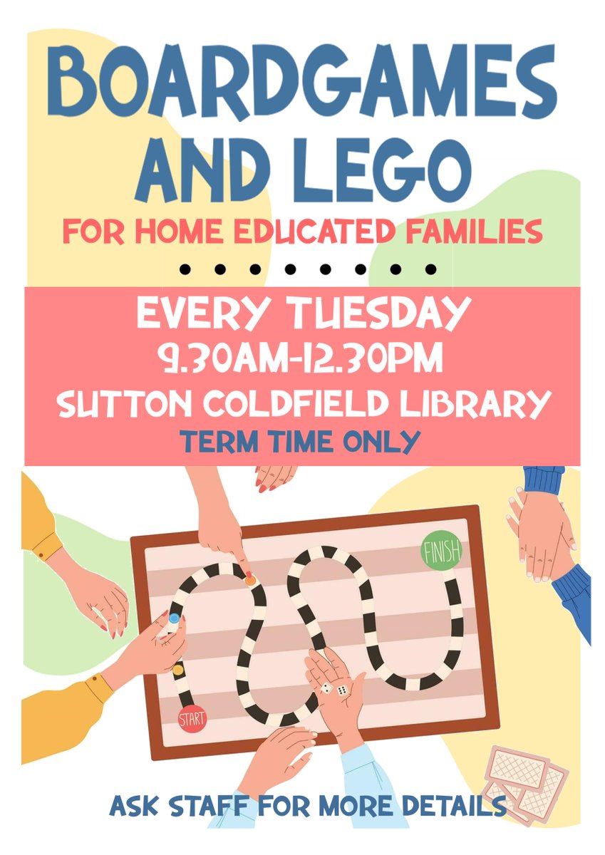 Starting Tuesday 16th April 2024! Drop-in session of Boardgames and Lego for Home Educated Families Every Tuesday, 9.30am-12.30pm Term Time Only All ages welcome! #HomeEducation #Group #Free #Boardgames #Lego