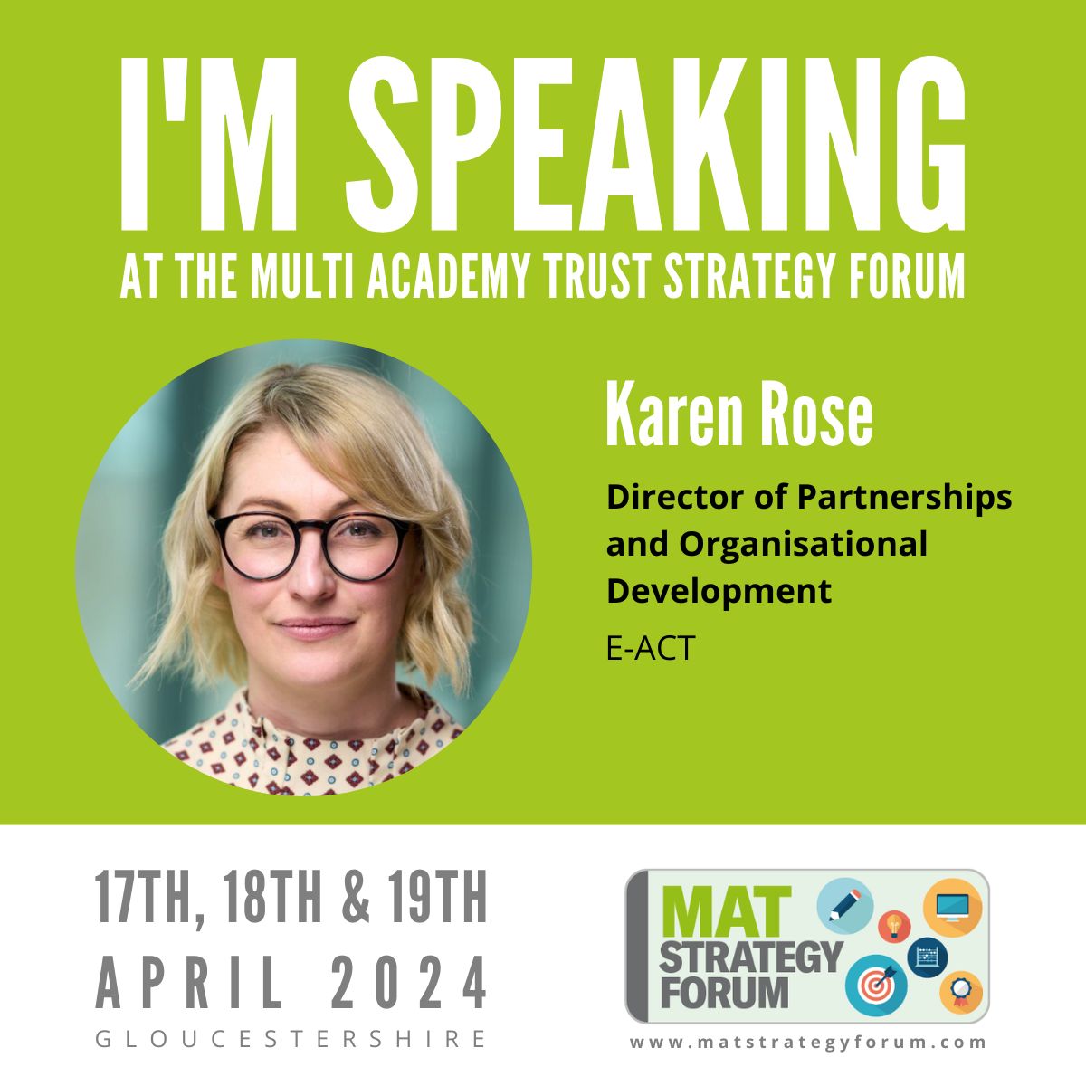 📢Exciting Announcement📢 We are delighted to share that @TomCampbell111 and @KarenAnnaRose will be speaking at The @MATStratForum next week! They are going to be talking about developing a plan for MAT growth. #MATStratForum #WeAreEACT #thinkbig #growth
