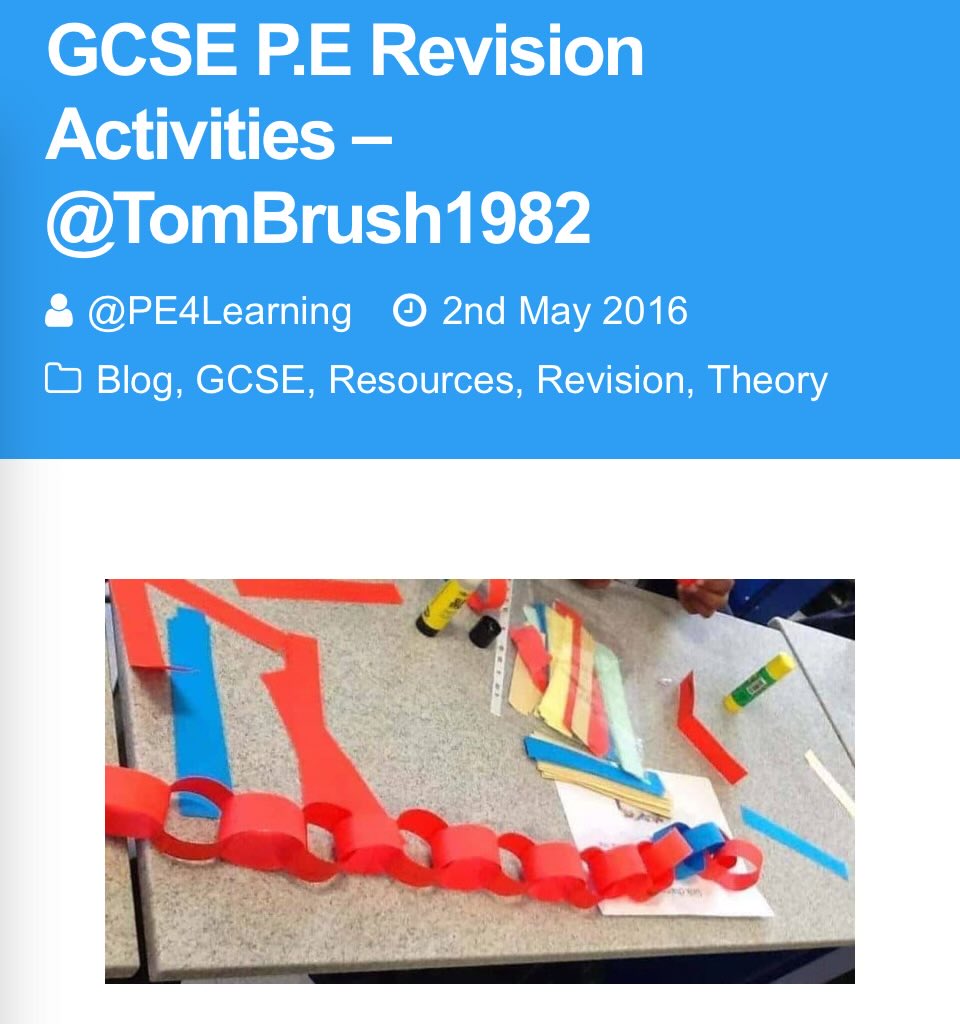 GCSE P.E Revision Activities – @TomBrush1982 pe4learning.com/blog/gcse-p-e-…