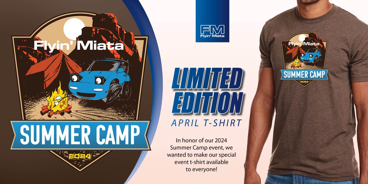 FlyinMiata's tweet image. It’s T-shirt Tuesday! 
flyinmiata.com/products/summe…

#FMSC #SummerCamp #MiataSummerCamp #Miata #Miatalife #miatacrew #summer #shirt #shirtofthemonth #camping #mountains #event #palisade #colorado #registration #limtededition #exclusive #art #illustration #FM #FlyinMiata