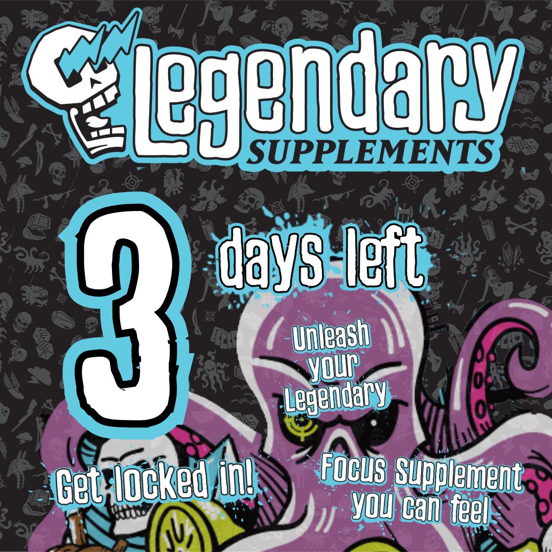 🚀⏳ The countdown continues – only 3 more days until the launch of Legendary Supplements! Brace yourselves, adventurers, for the journey of a lifetime awaits. The legendary elixir, Kraken Intense Focus, will soon be unleashed upon the gaming world! 🌊🎮
 
#legendarysupplements