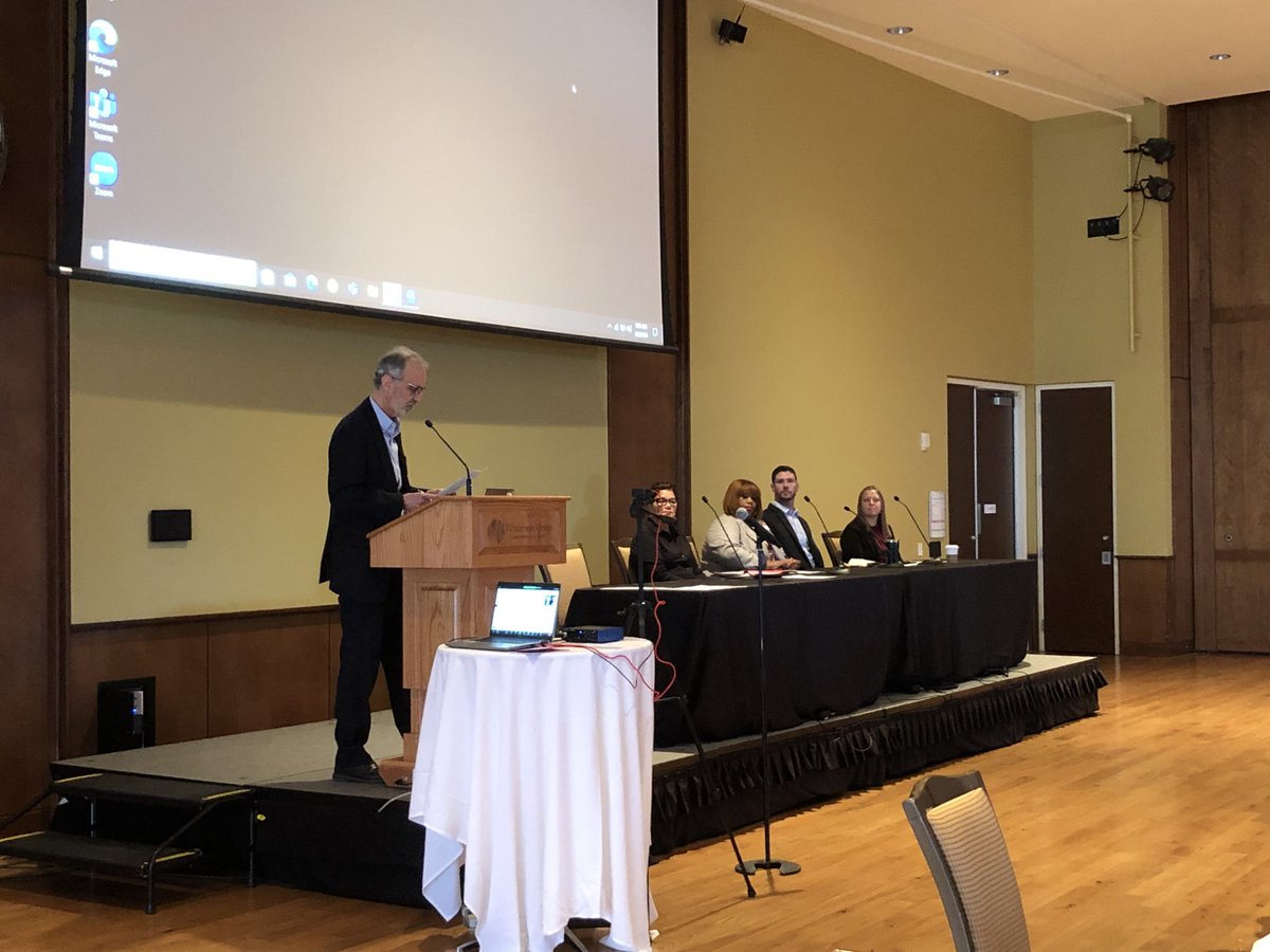 Excited to hear @heymissprogress, Sara Richie, Sheri Johnson, and @zachvruwink discuss community-university partnerships and possibilities at a panel moderated by Dane County Executive Joe Parisi during the Wisconsin Idea Conference!