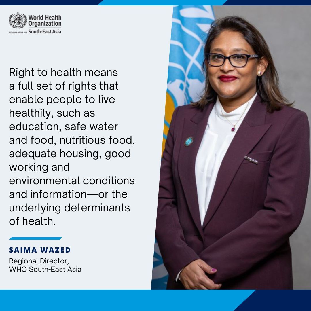 'My Health, My Right' means a full set of rights that enable people to live healthily: @drSaimaWazed #WorldHealthDay