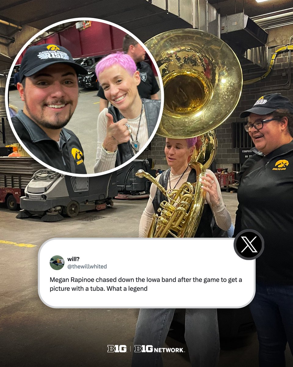 Caitlin Clark and @IowaWBB weren’t the only celebrities Megan Rapinoe saw at the #WFinalFour. 🤣