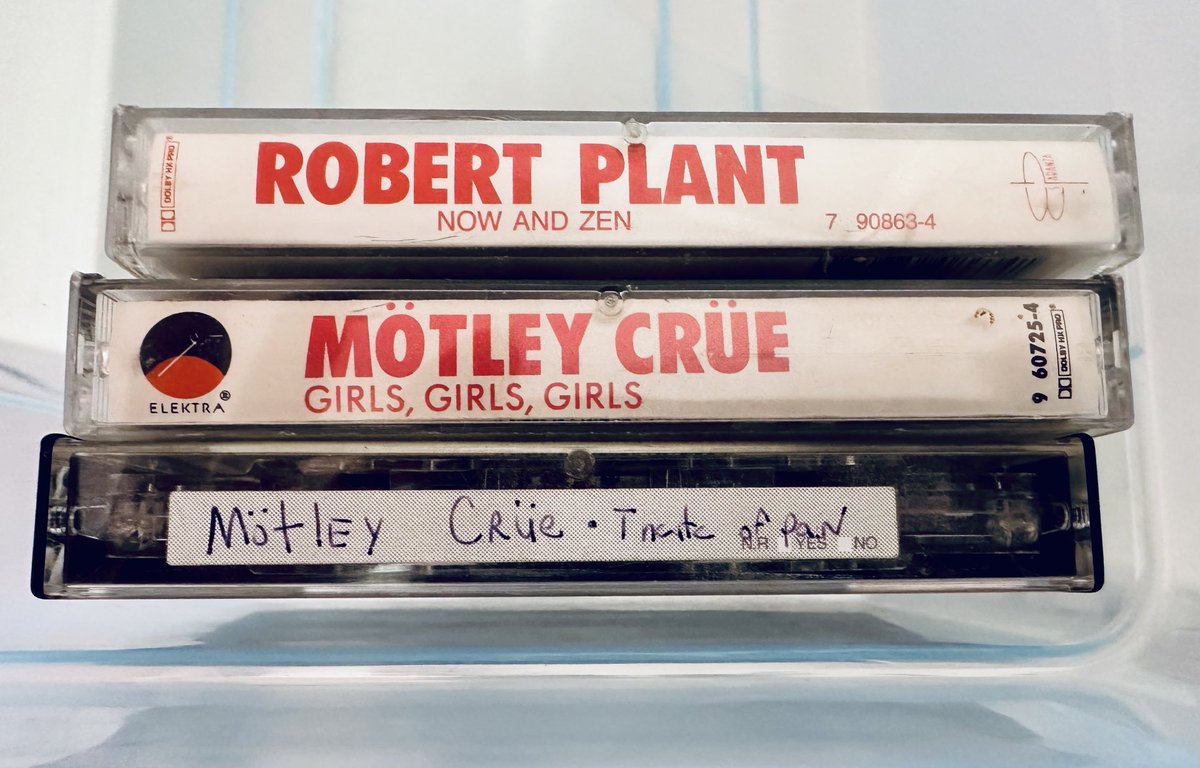 Helping my 70+ yr old Mom clean out her garage and she asked me to keep these cassettes. 😂🤘#MotleyCrue