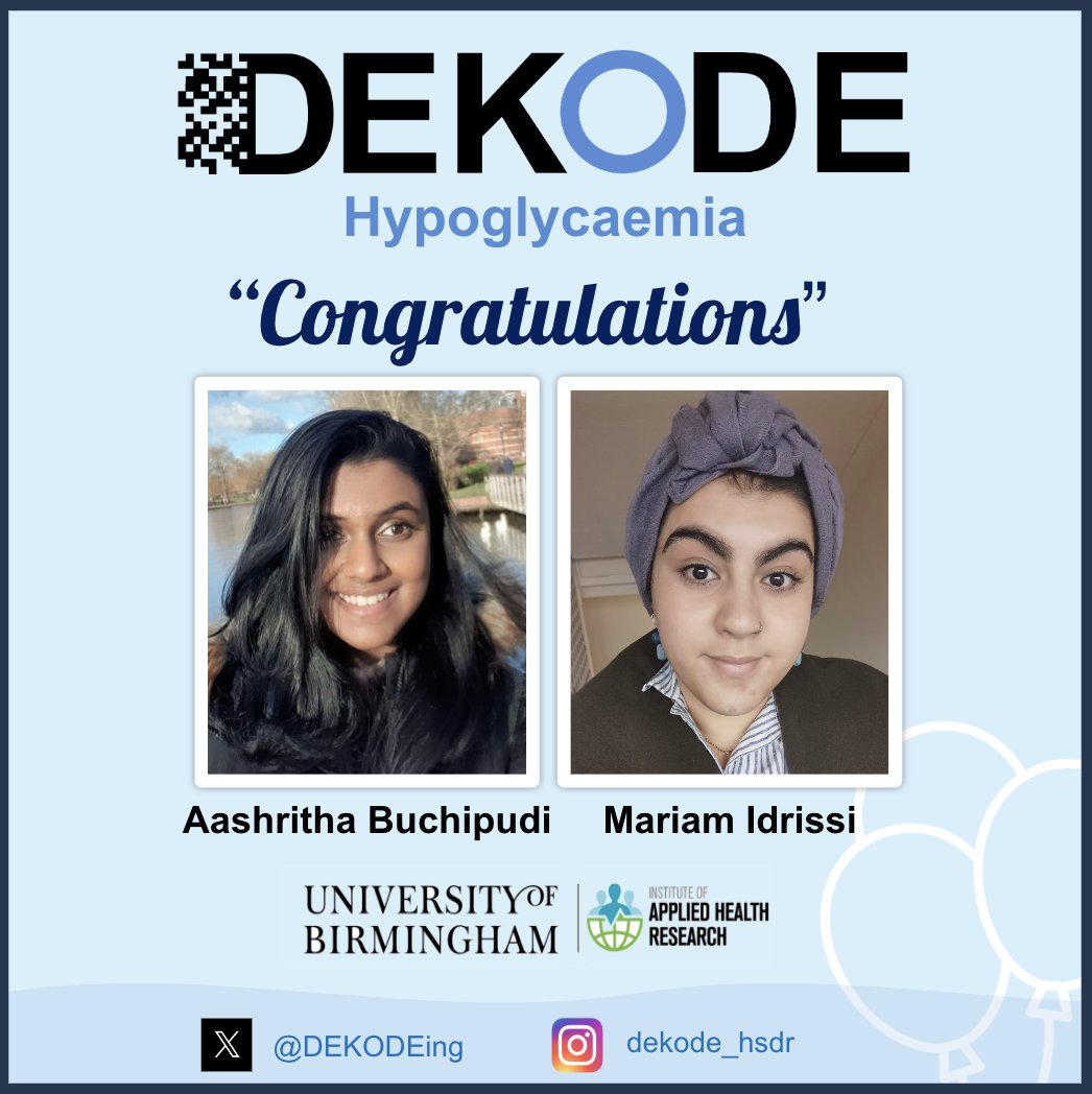Congratulations to Mariam Idrissi & Aashritha Buchipudi, our #medstudents at @uobmbchb & #earlycareer researchers in DEKODE who will present their work at the @RCPhysicians Medicine 2024 Conference! 👏 👏 #FutureLeaders