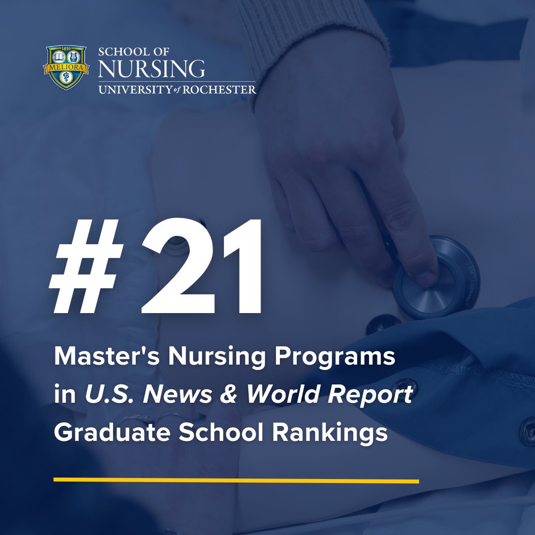 Great news! #URNursing has ranked No. 21 for master's nursing programs in @usnews. Read more about this national recognition of our academic quality and research success: urson.us/usnewsm24 #BestGradSchools