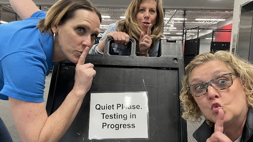 It's Day 1 of State Testing at OCA! We're providing over 40 testing sites across the state for our families to complete this mandatory task, and Ms. Walls, Ms. Leonard, and Ms. Reger are always quick with a funny pic 📷 to start things off! #PBIS #SchoolChoice #occscharters