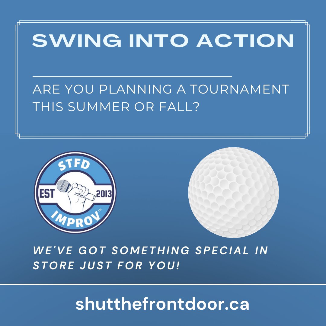 Fore! ⛳ Calling all golf enthusiasts! Planning a tournament this summer or fall? We've got something special in store just for you! Stay tuned for exciting details dropping tomorrow. Swing into action and join the fun! 🏌️‍♂️ 

 #GetReadyToGolf #Lndont #Connectingpeople #StfdImprov