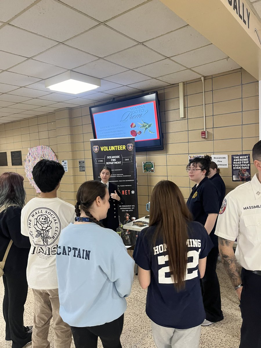 The OHS lobby is bustling today with trade schools, union representatives and the Oceanside Fire Department for our Annual Vocational Awareness Fair! Stop by today periods 3-7 to talk about different post-secondary options. <a href="/OHSNYcounselors/">OHS Counselors</a> <a href="/OSchoolsPR/">Oceanside School District #OSD_NY</a>