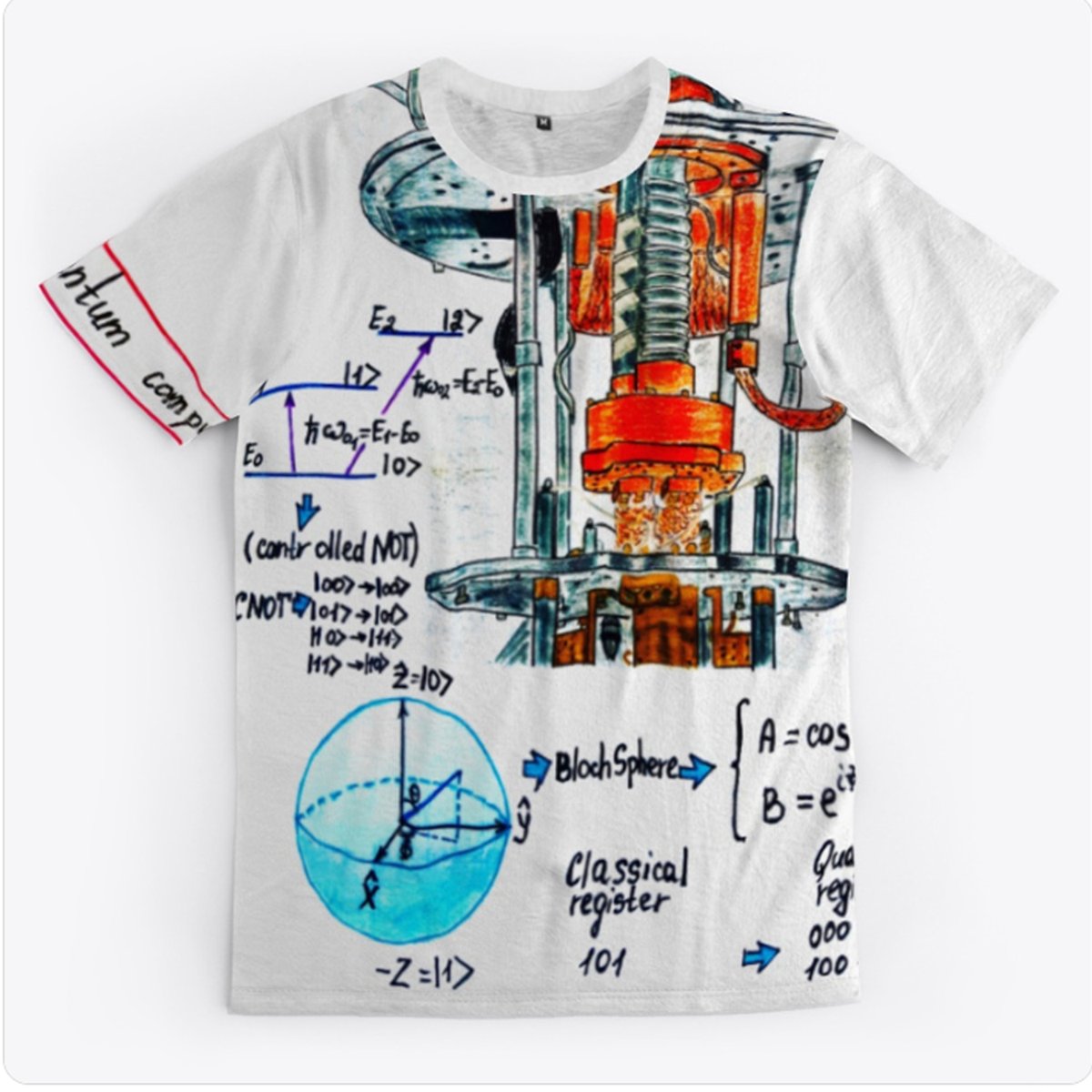 Are you ready to put it on yourself and show it in society. If so, then welcome to my notes store! This product can be purchased at the link: jurij0001.creator-spring.com/listing/quantu… Sincerely, Yuri Kovalenok #physics #art #science #tshits #tshirt #shoppingstar