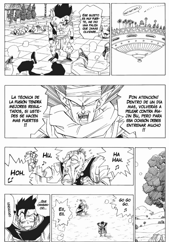Uno de los mayores latigos que me dio el manga de Dragon Ball, es que la primera pelea entre Gotenks y Majin Buu no pasa Sino que es un chiste, la pelea va tan mal que toma lugar fuera de escena y en solo unos segundos