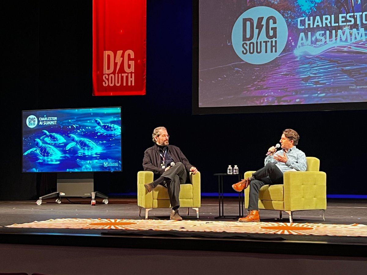 📸 Snapshot from #CharlestonAISummit

Pryon CEO & Founder @ijablokov closed out the event with an inspiring fireside chat about his journey as an #AI pioneer, entrepreneur, and mentor

Special thanks to event host @DIG_SOUTH

#JustKnowNow #ArtificialIntelligence