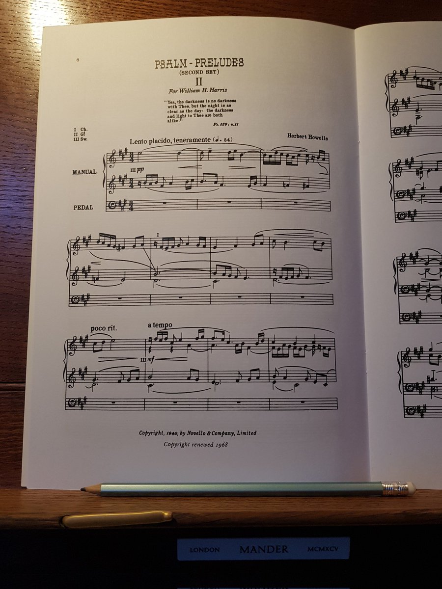 *Apologies, niche organ post*

Is it just me or is this piece criminally underrated? Just had a superb evening starting this from scratch. While perhaps not on many people's top ten Howells lists, it's quickly becoming one of my favourites! #howells #organ