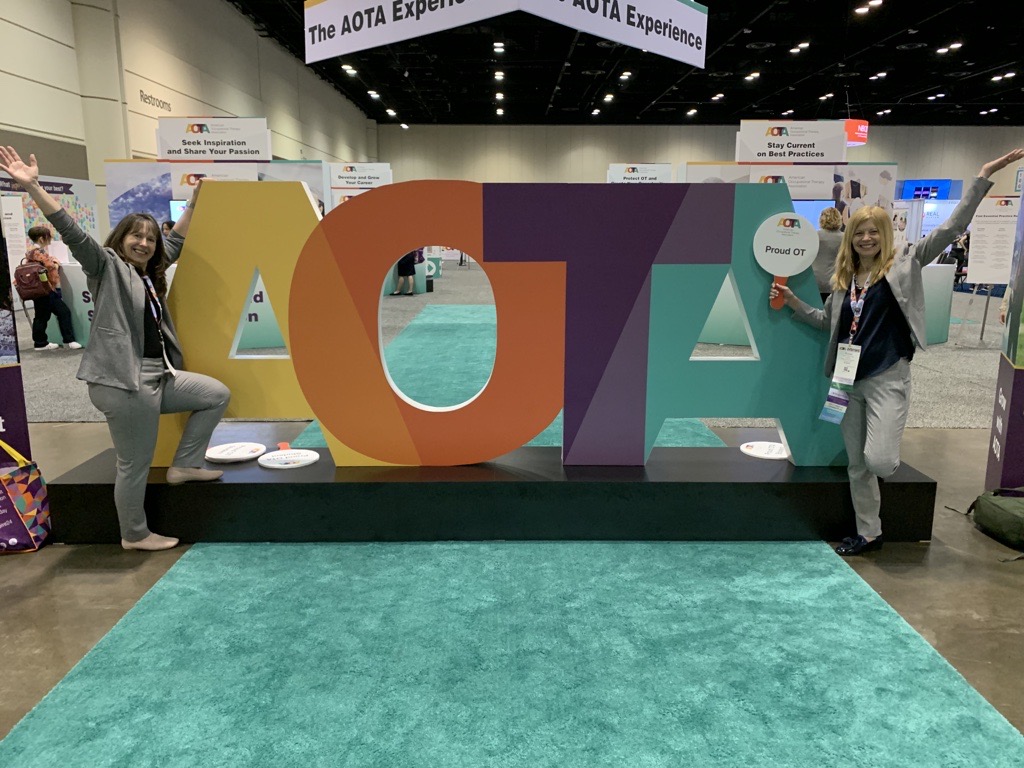 PositiveDev's tweet photo. It's #OTMonth &amp; did you know our Occupational Therapists are some of the best people we know?! 🤗 
These special humans continually learn the latest about their profession — like attending last month's @AOTAInc Conference. Learn more about our OT services https://t.co/Ln7ALQsf0X https://t.co/V7KkmphcRM